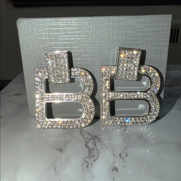 Balenciaga Jewelry - Balenciaga hour glass XL Crystal embellished earrings